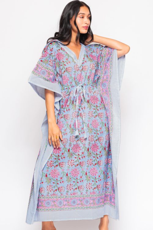 Anjali Blue Floral Caftan