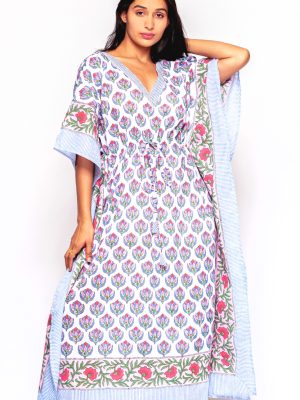 Anjali Floral Cotton Caftan