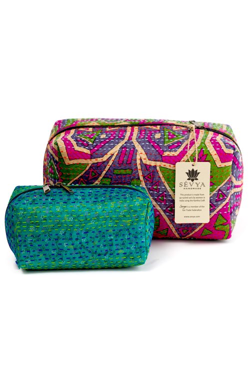 Silk Kantha Toiletry Bags