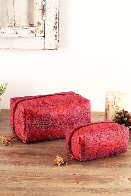 Silk Kantha Toiletry Bags