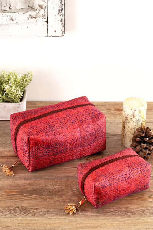 Silk Kantha Toiletry Bags