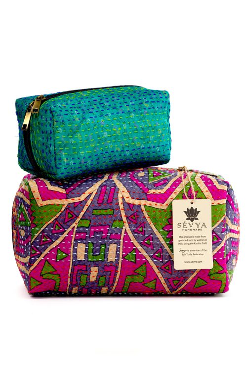 Silk Kantha Toiletry Bags