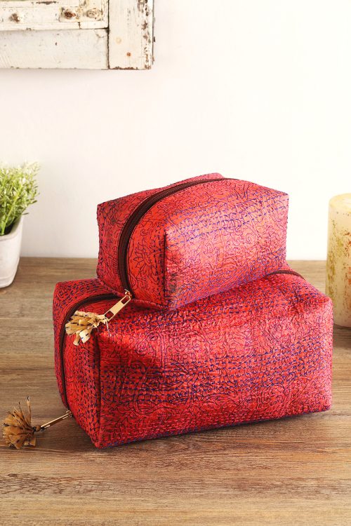 Silk Kantha Toiletry Bags