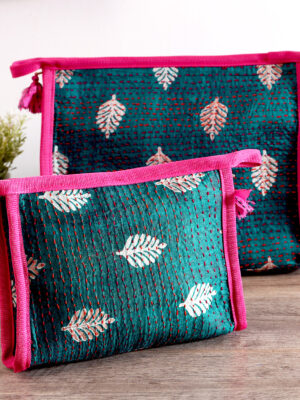 Kantha Cosmetic Pouches