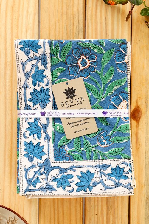 Blue Floral Placemats Set