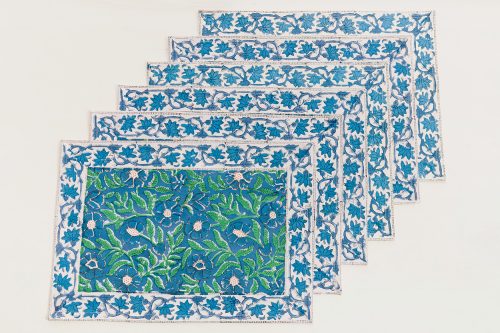 Blue Floral Placemat Set