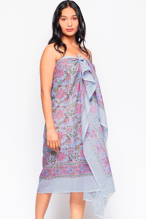 Sunanda Blue Floral Sarong