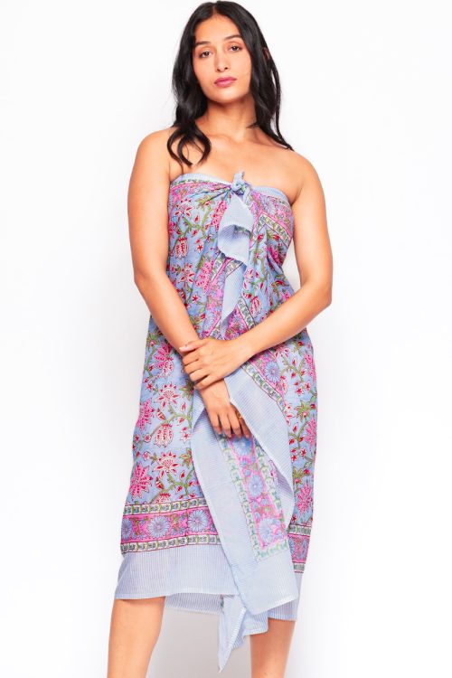 Sunanda Blue Floral Sarong