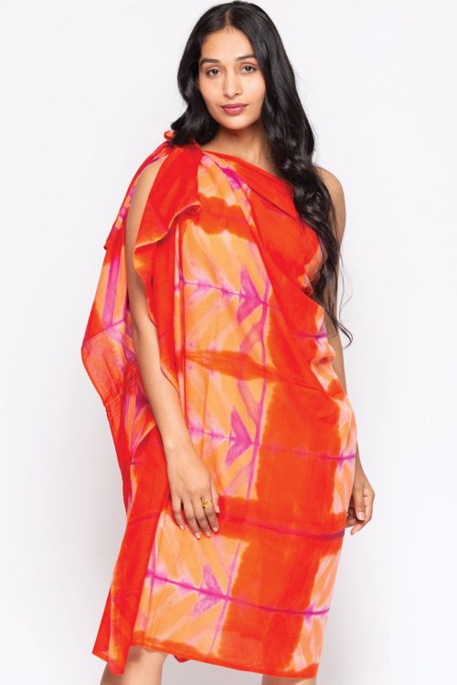 Orange Shibori Sarong