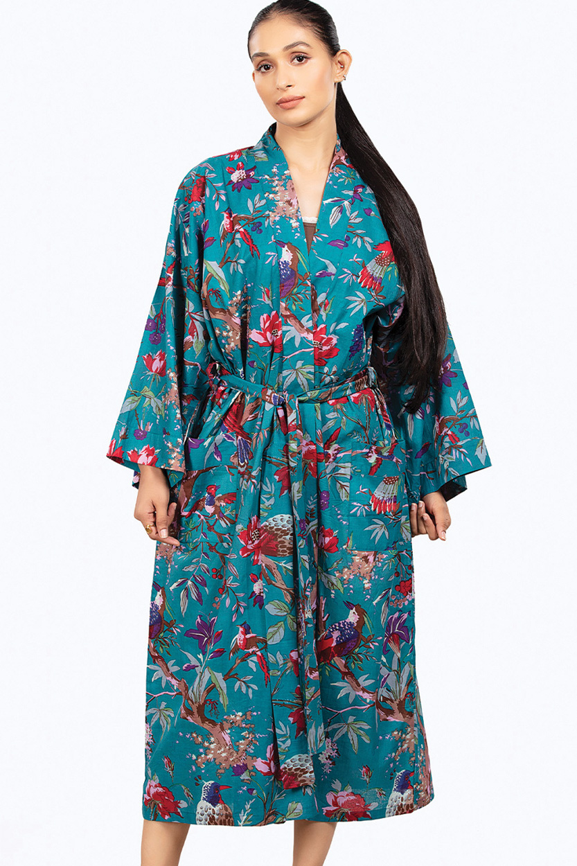 Teal Kimono Robe