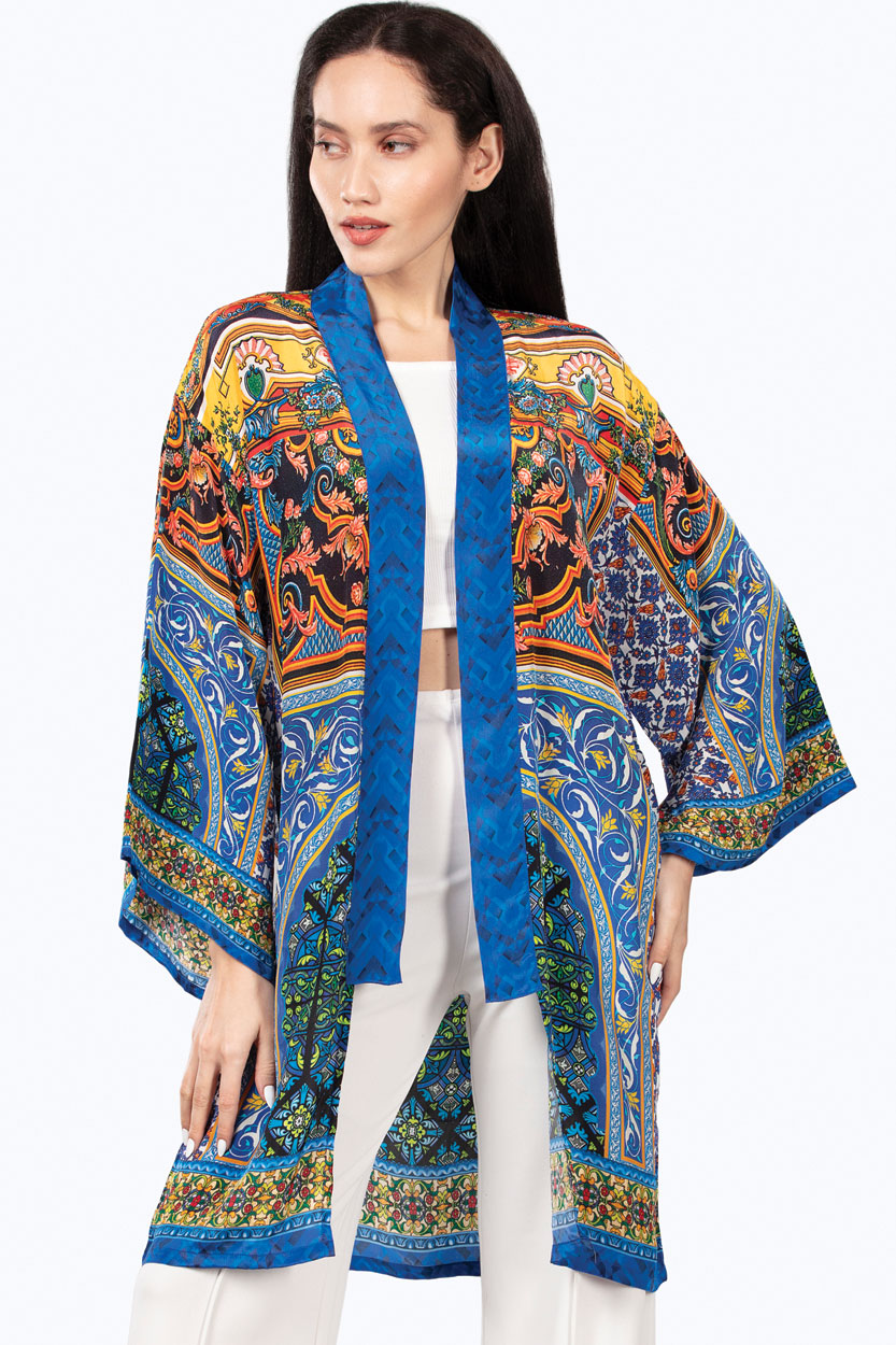 Suma Blue Mosaic Kimono