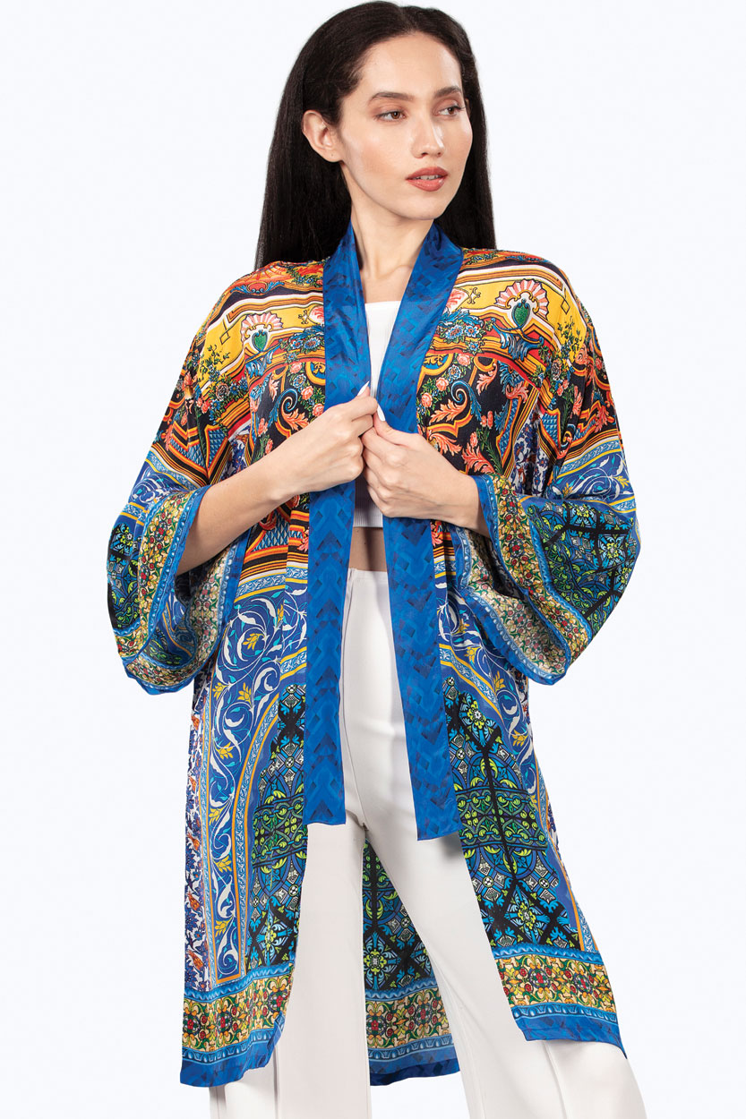 Suma Blue Mosaic Kimono