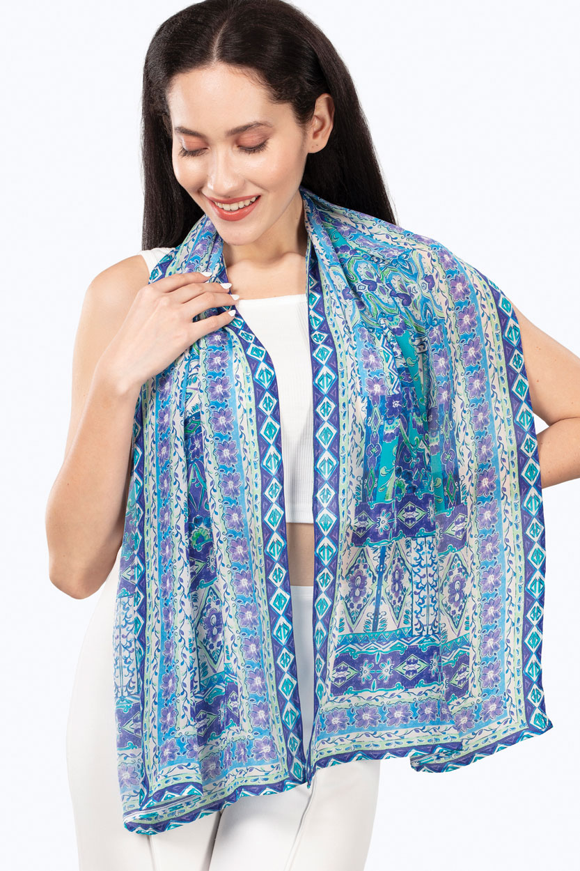 Dayita Blue Mosaic Scarf