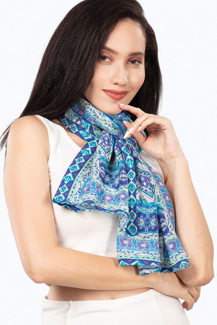 Dayita Fair Trade Blue Mosaic Scarf