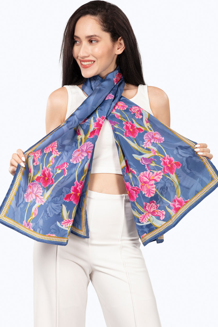 Dayita Lavender Floral Scarf