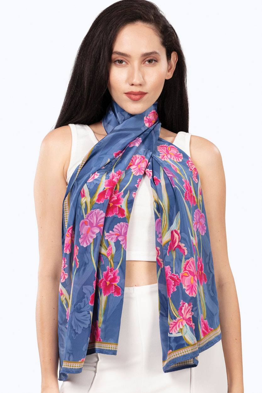 Dayita Lavender Floral Scarf