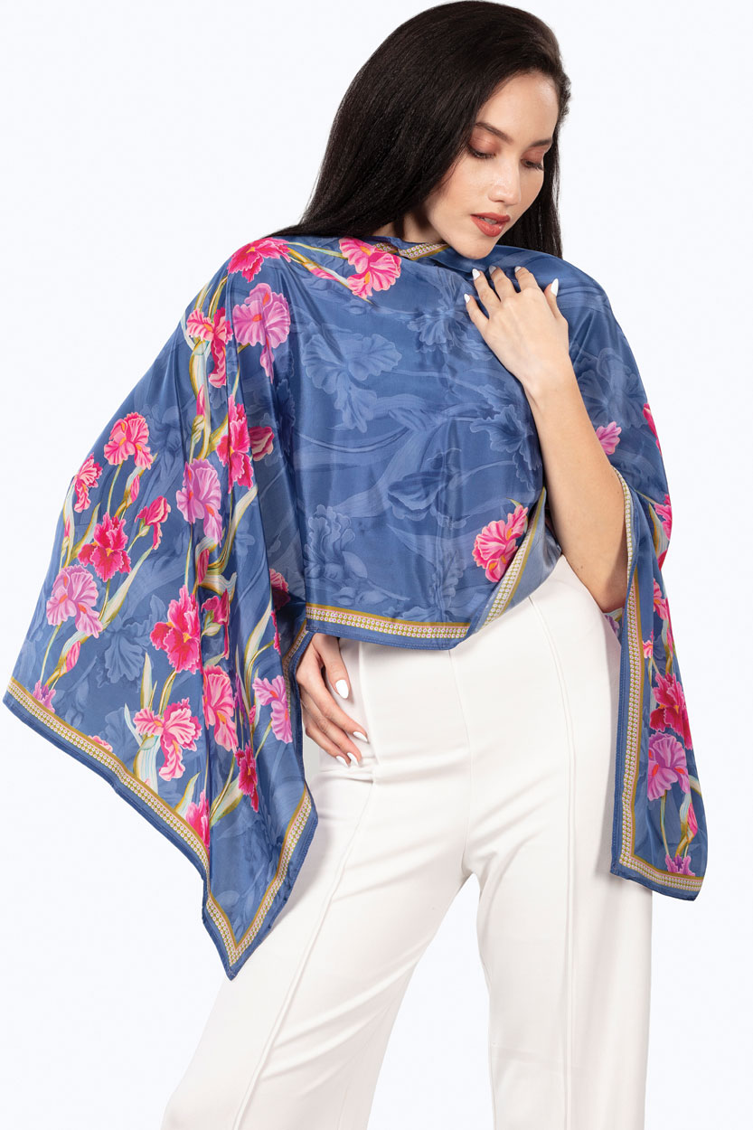 Dayita Lavender Floral Scarf