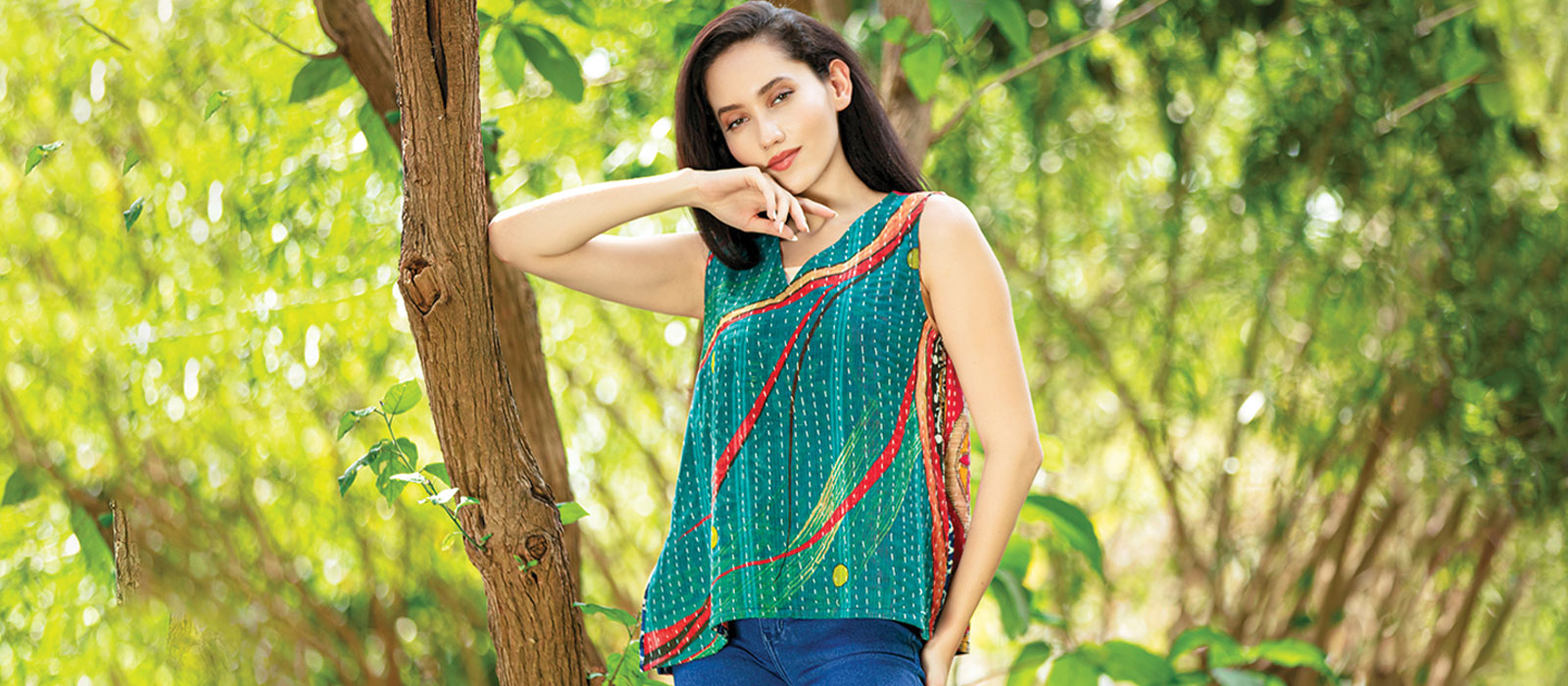 Reversible Kantha Sari Top
