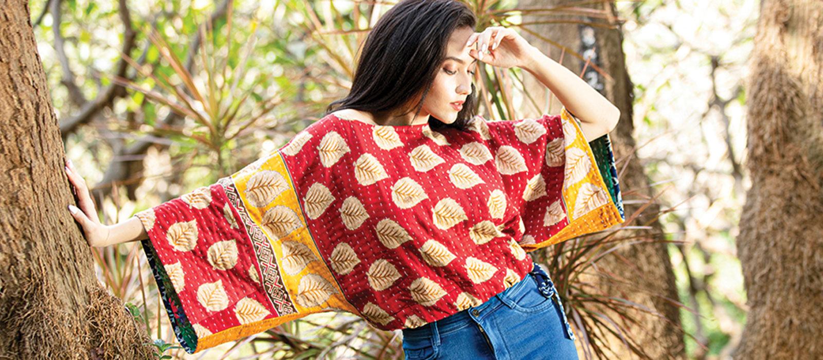 Kantha Kimono Crop Top