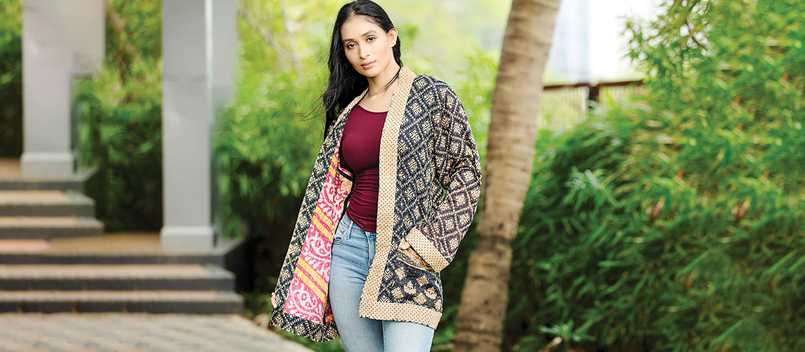 Reversible Kantha Quilted Sari Jacket