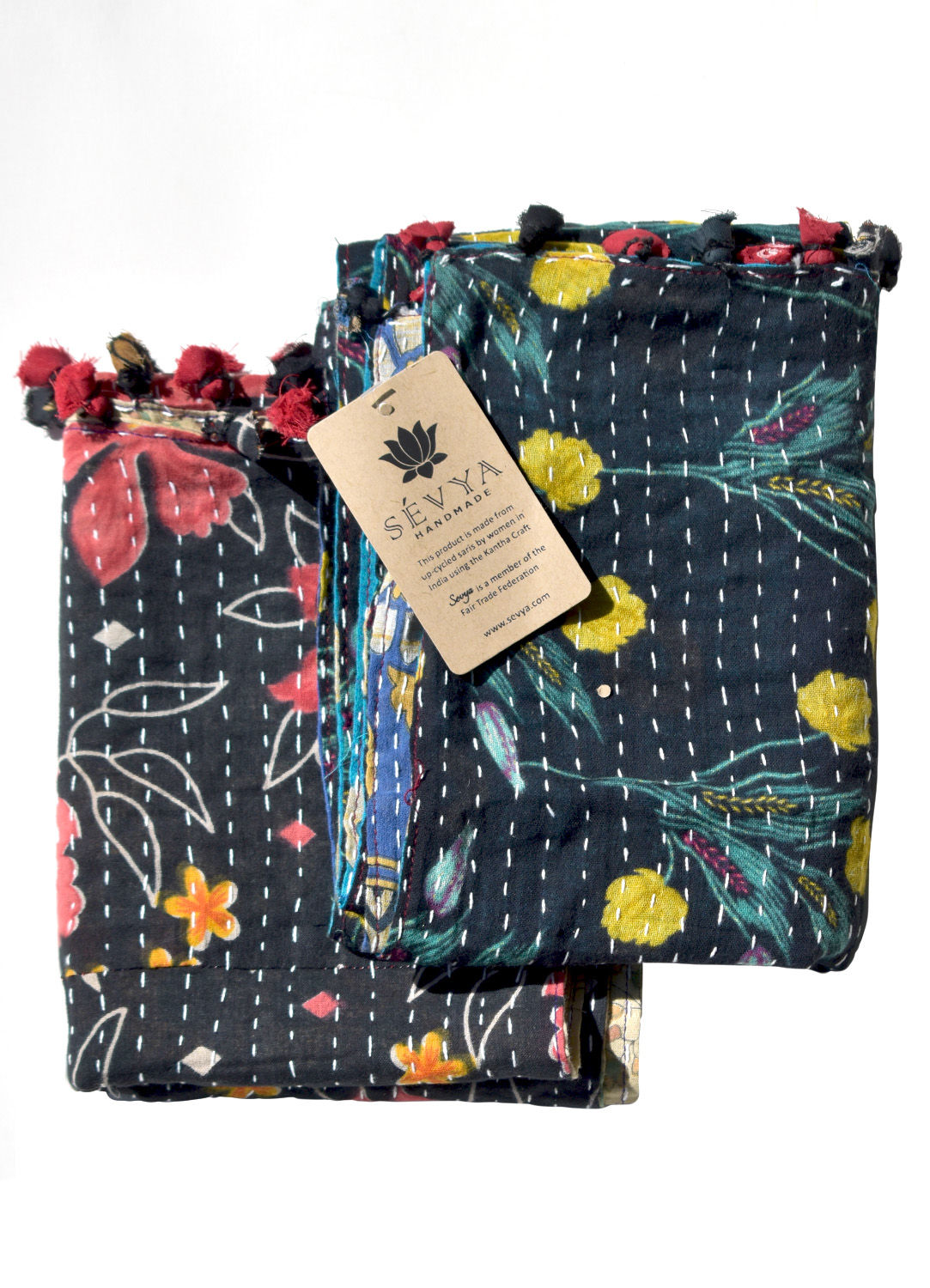 Black Kantha Table Runners