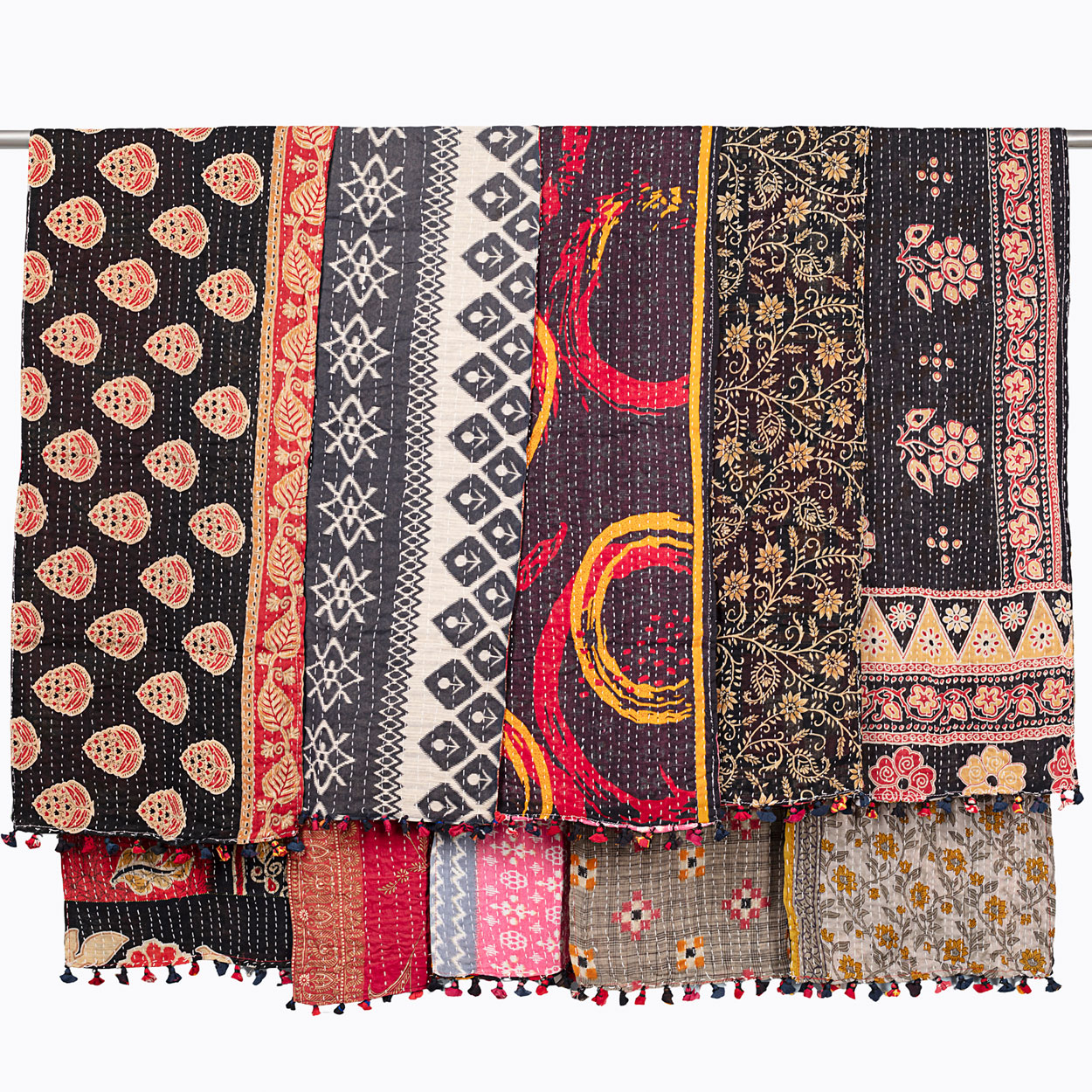 Black Kantha Table Runners