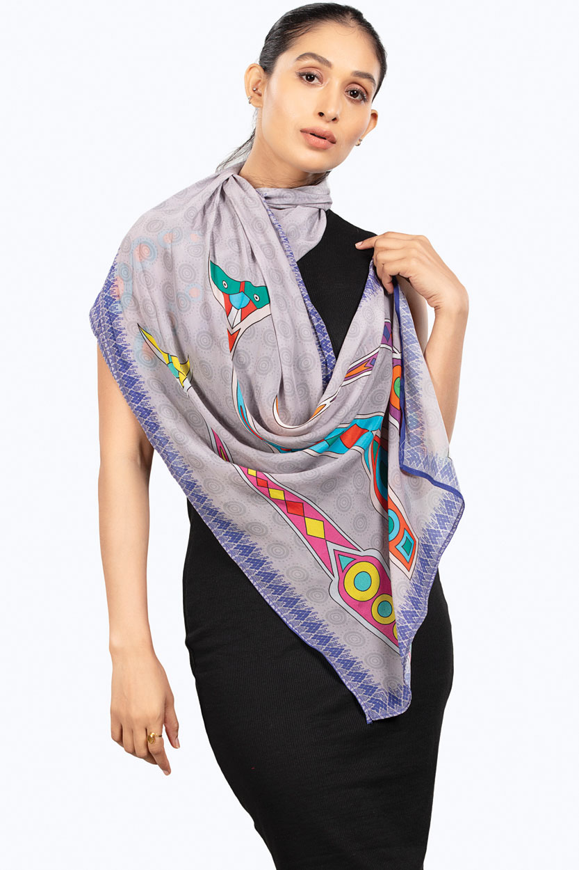 Fair Trade Folk Art Cat Scarf
