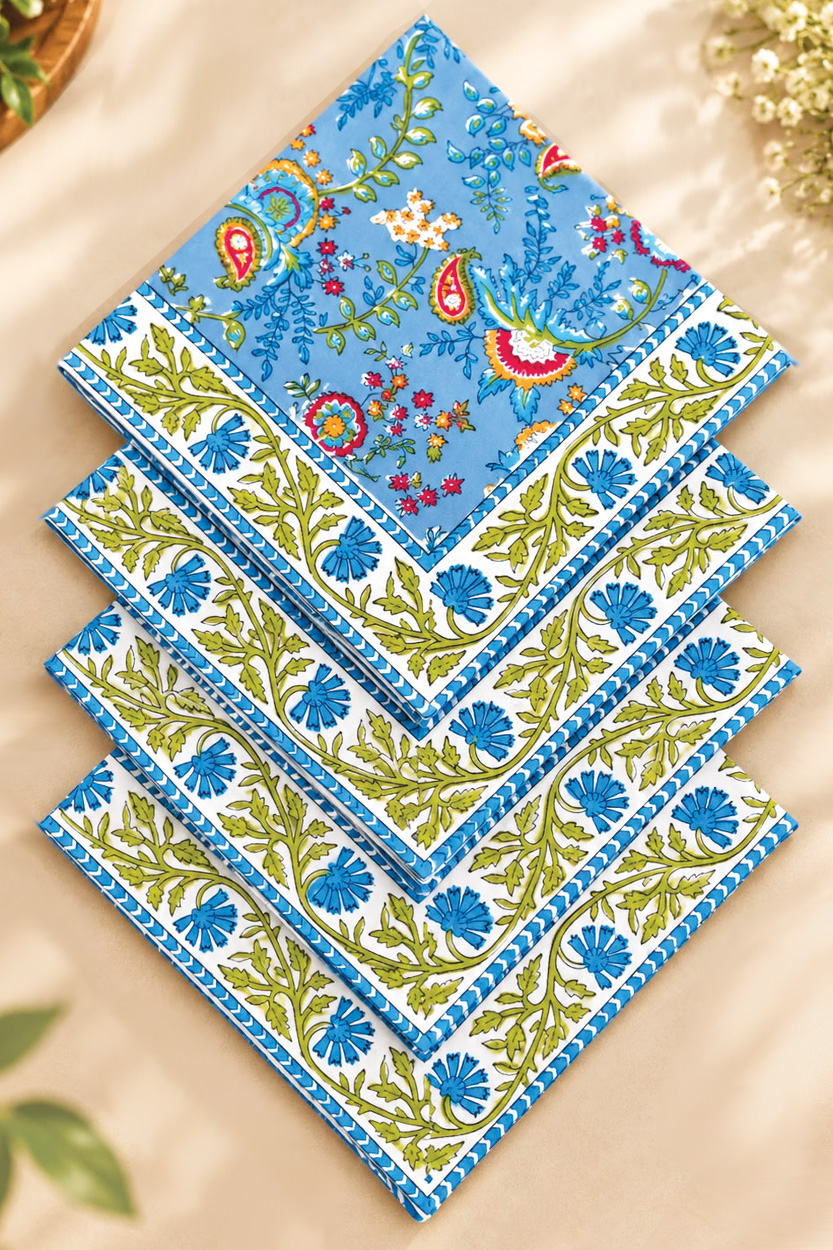 Blue Floral Napkins