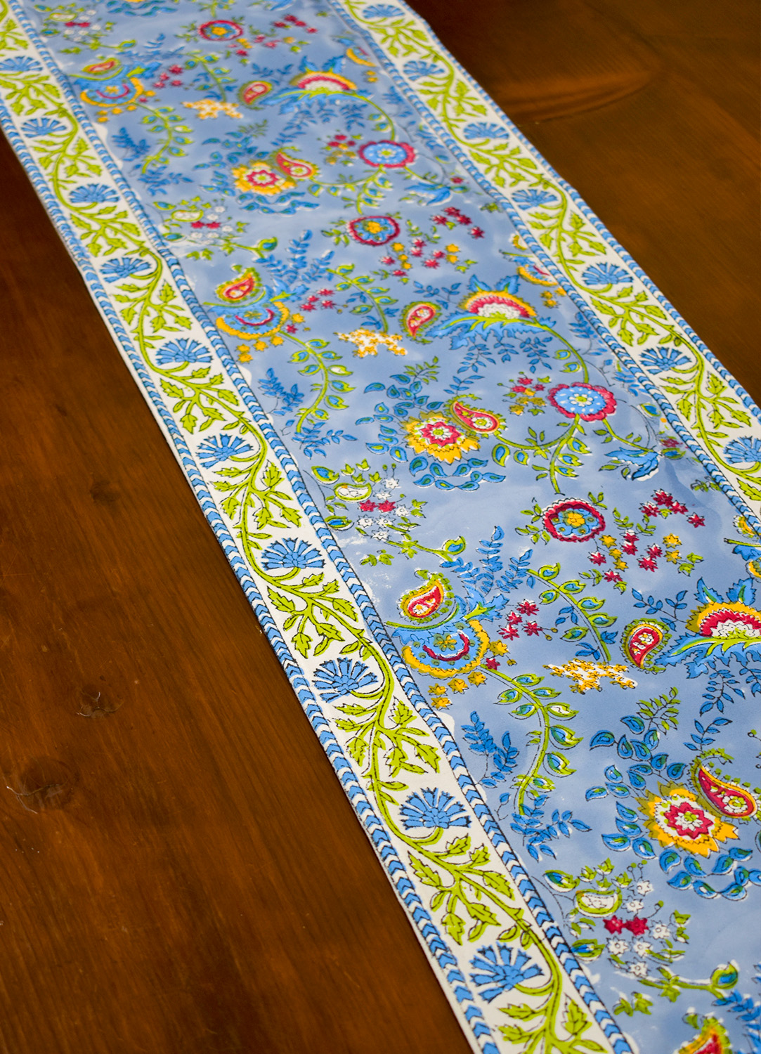 Blue Floral Table Runner