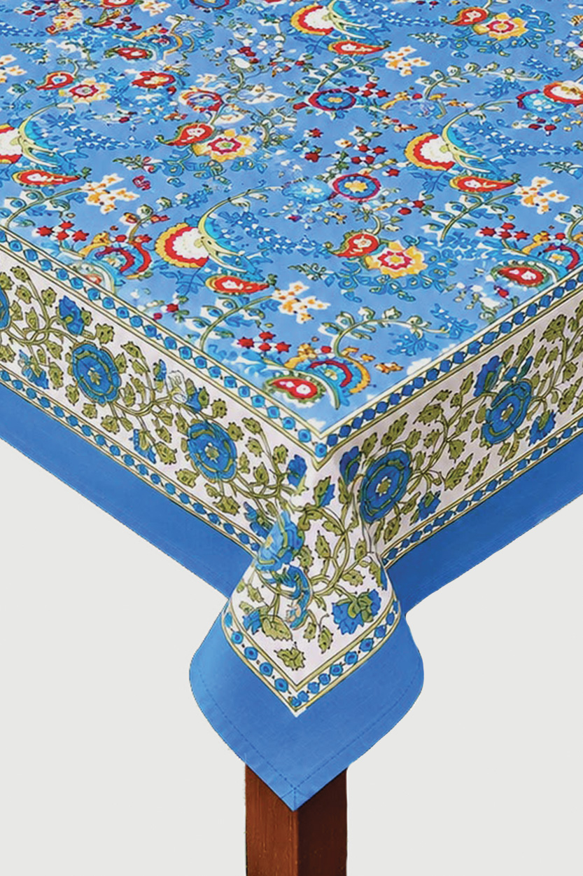 Blue Floral Tablecloth
